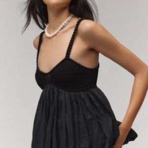 Black Babydoll Spaghetti Strap Dress